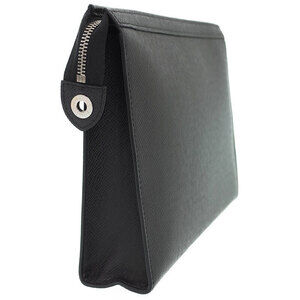 Louis Vuitton Bag Taiga Pochette Clutch Black Voyage Leather